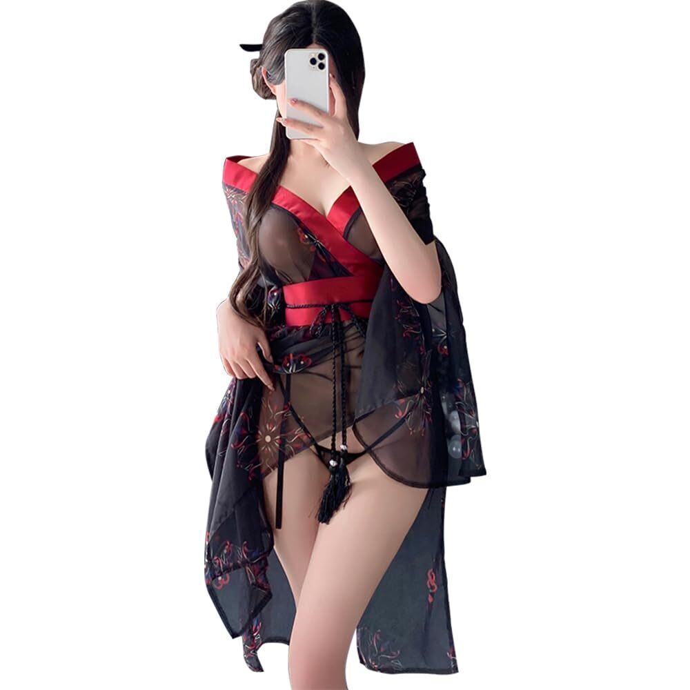 3341 Japanese sexy kimono costume geisha bathrobe anime cosplay nightgown